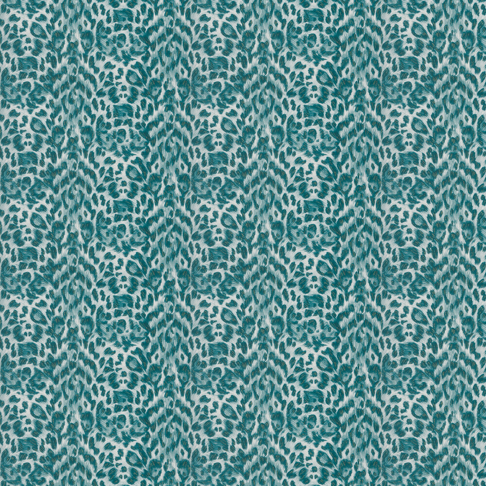 Felis Wallpaper - Teal / Lime - by Emma J Shipley