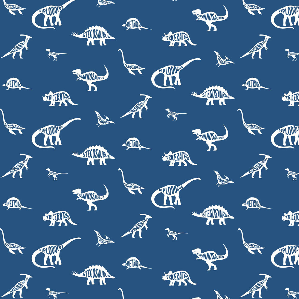 Dino Dictionary Wallpaper - Blue - by Albany