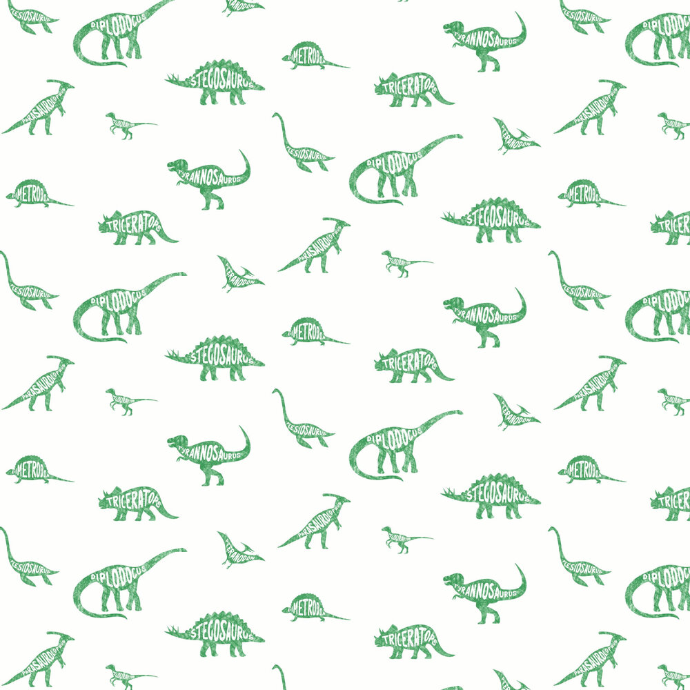 Dino Dictionary Wallpaper - Green - by Albany