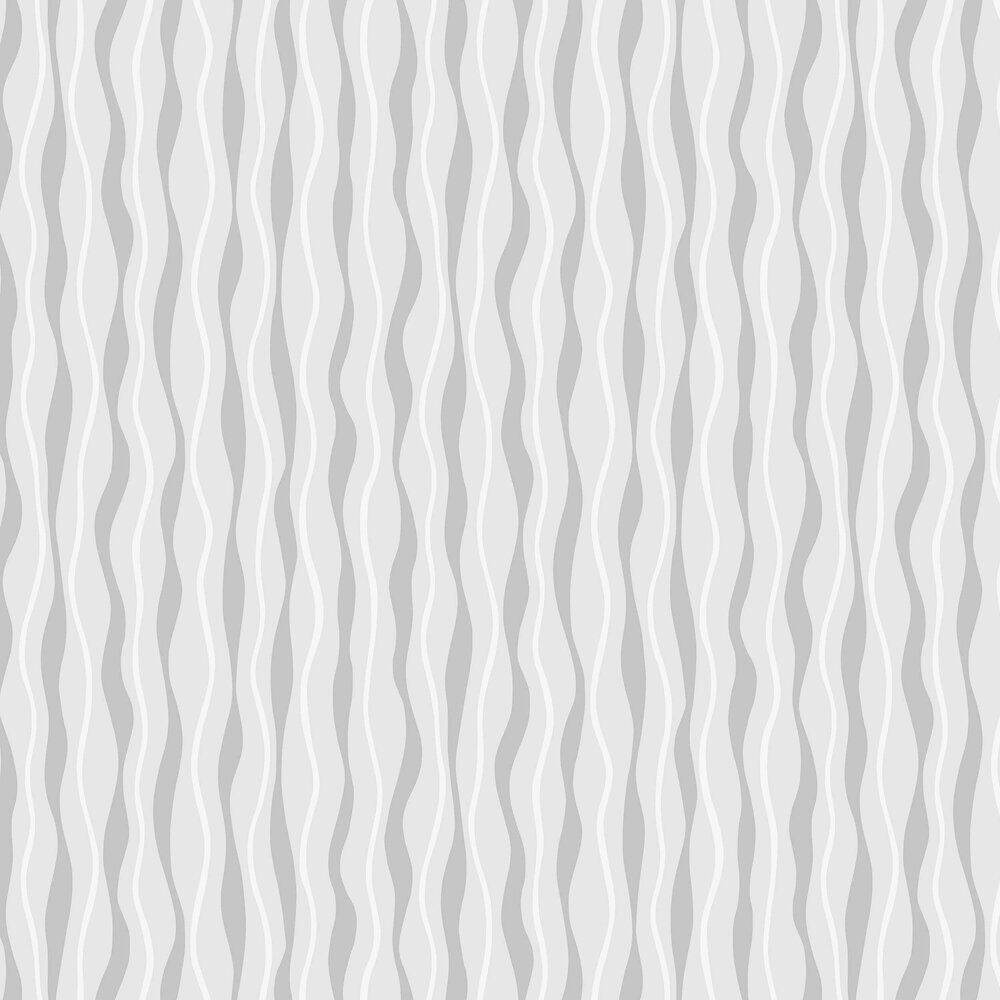 Metallic Wave Wallpaper - White / Silver - by Arthouse