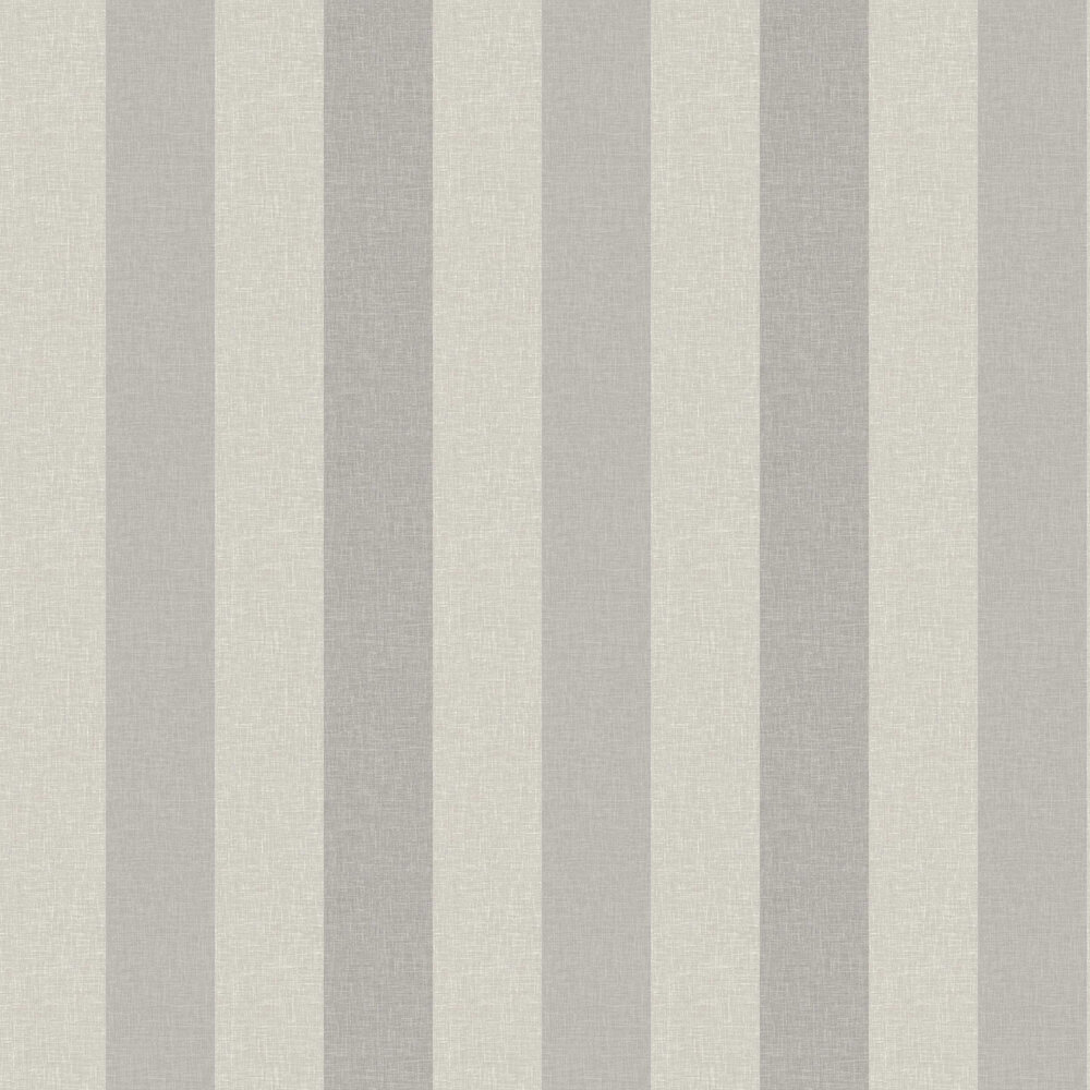 Linen Stripe Wallpaper - Grey - by Arthouse
