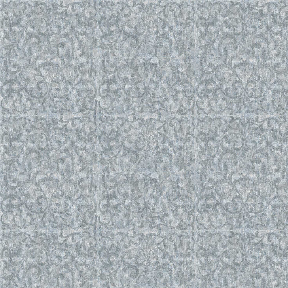 Luxe Scroll Wallpaper - Silver Chalice - by Fardis