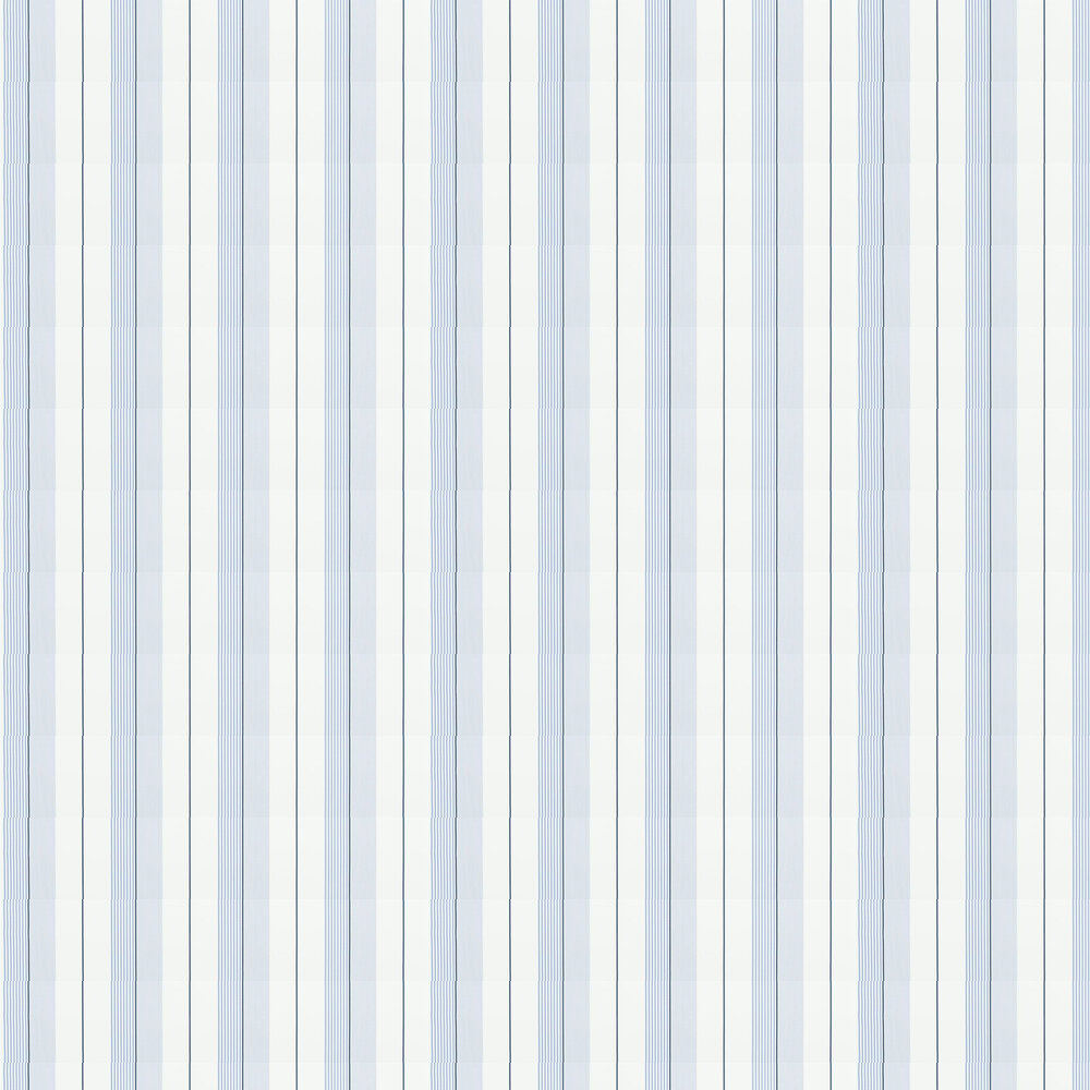 Aiden Stripe Wallpaper - Blue/ White - by Ralph Lauren