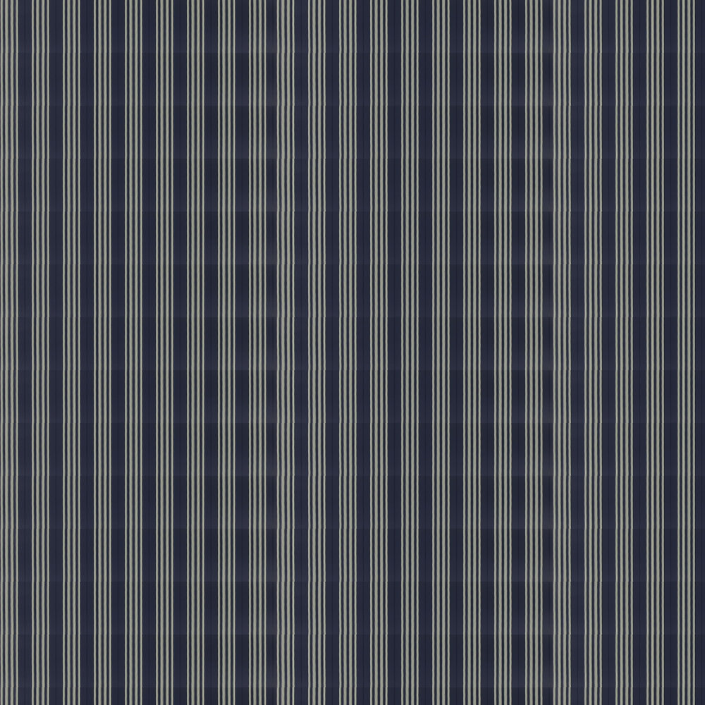 Palatine Stripe Wallpaper - Midnight - by Ralph Lauren