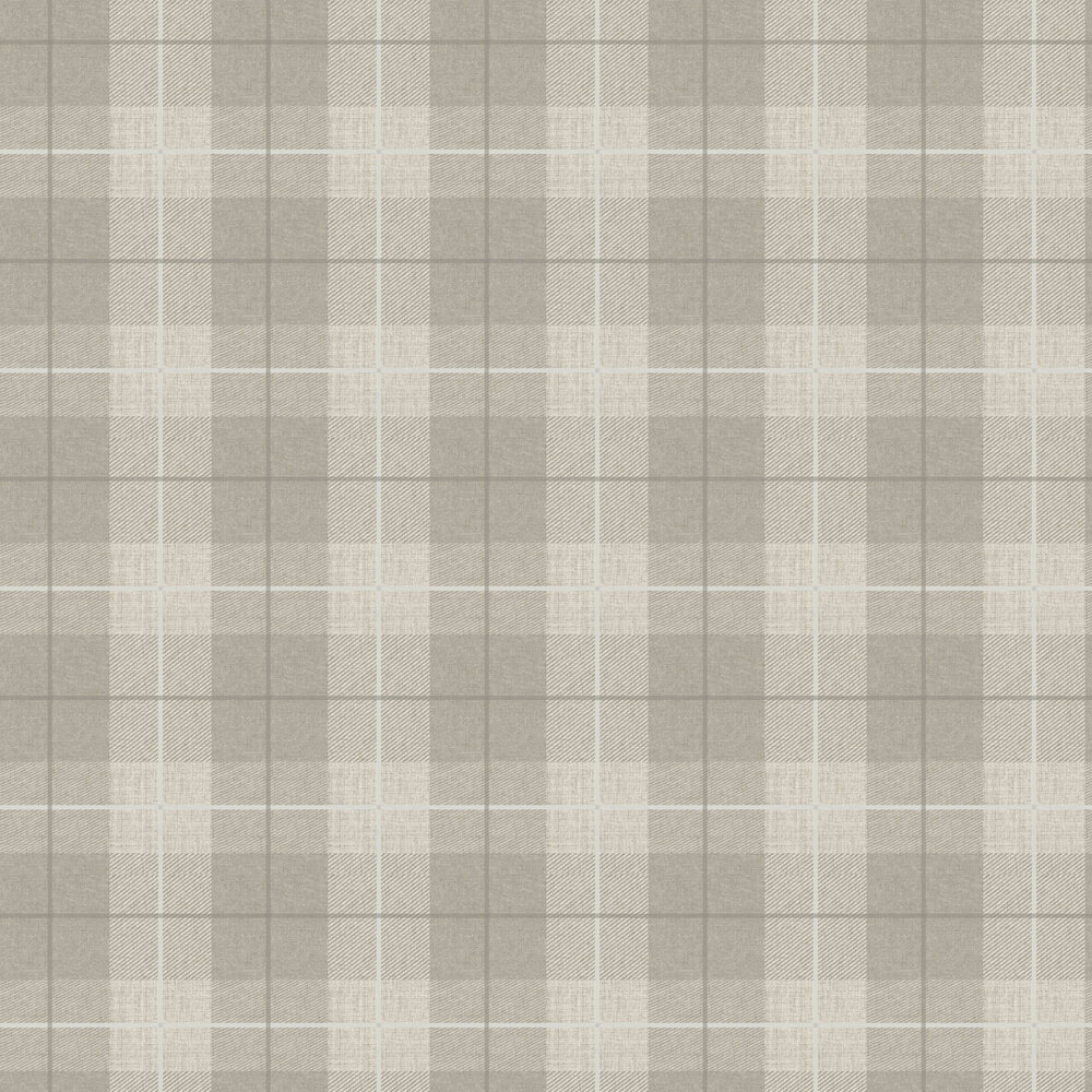 Country Tartan Wallpaper - Taupe - by Arthouse