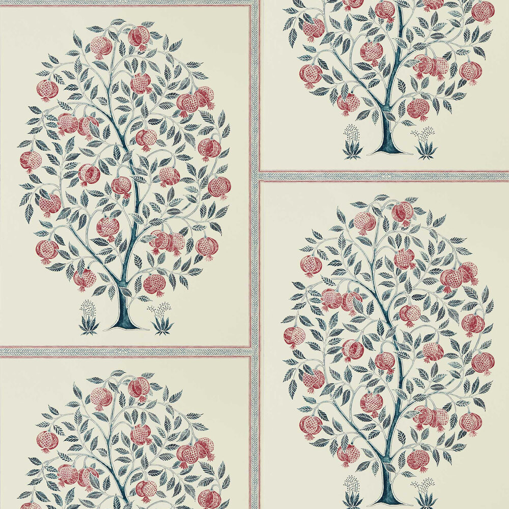 Anaar Tree Wallpaper - Annato / Blueberry - by Sanderson