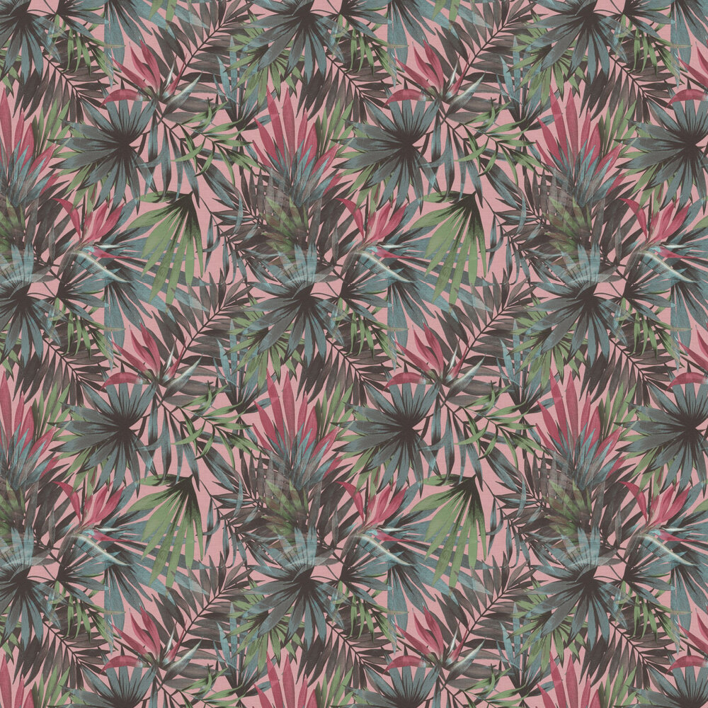 Palm Paradise Wallpaper - Green / Pink - by Albany