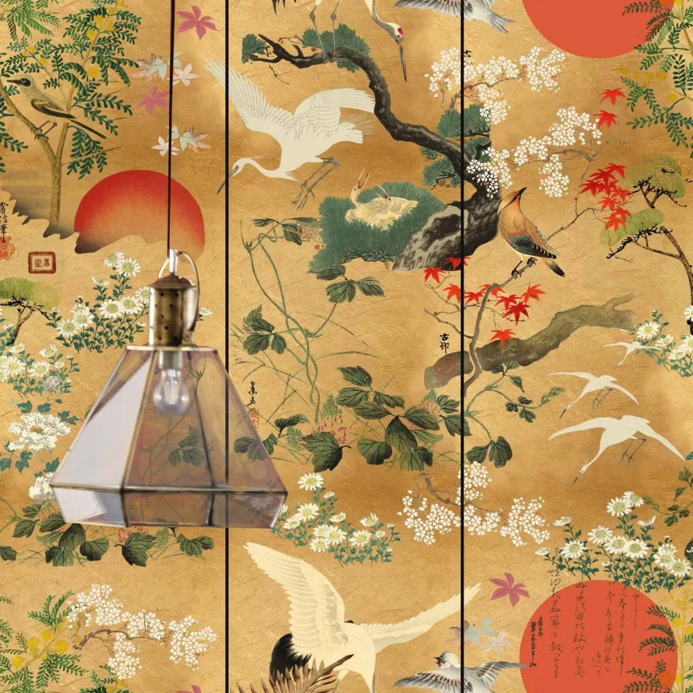 Byobu By Mind The Gap Orange Mural Wallpaper Direct