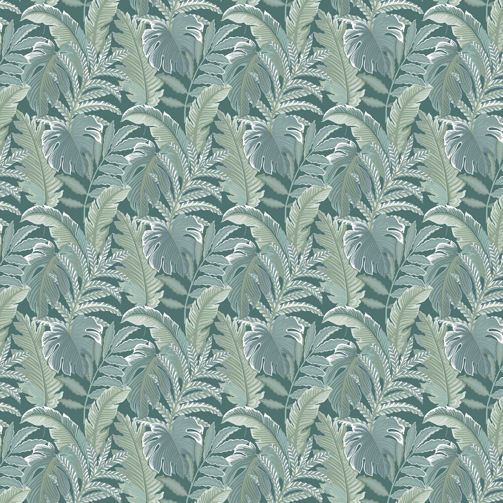 Tropical Leaf Wallpaper - Green - by Albany