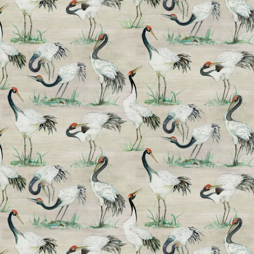 Cranes Wallpaper - Linen - by Osborne & Little