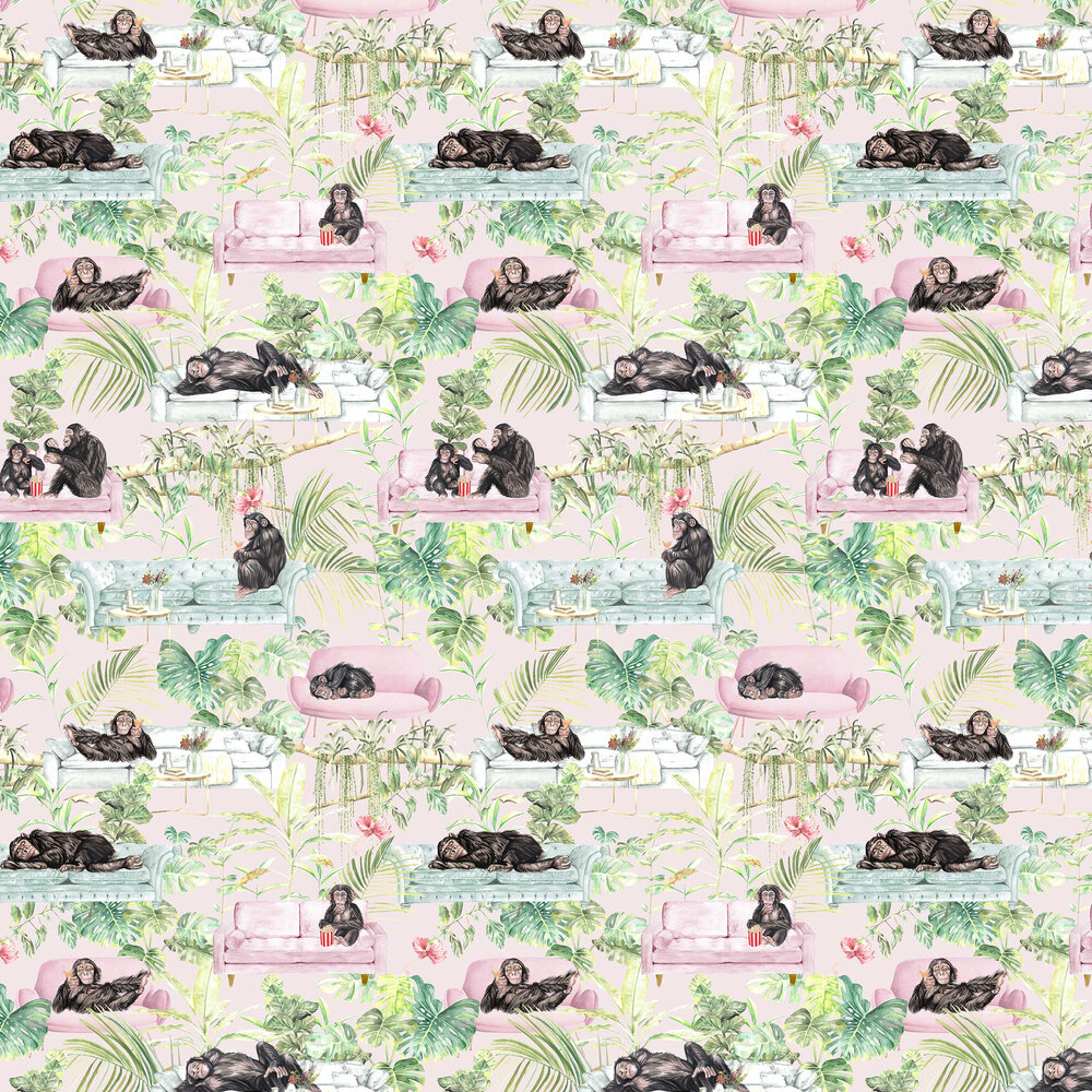 Monkey Business  Wallpaper - Pink - by Graduate Collection
