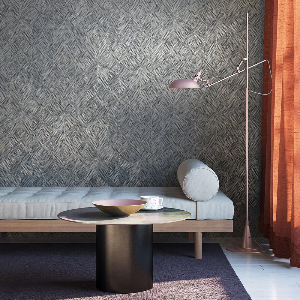 Enitan by Masureel - Slate - Wallpaper : Wallpaper Direct