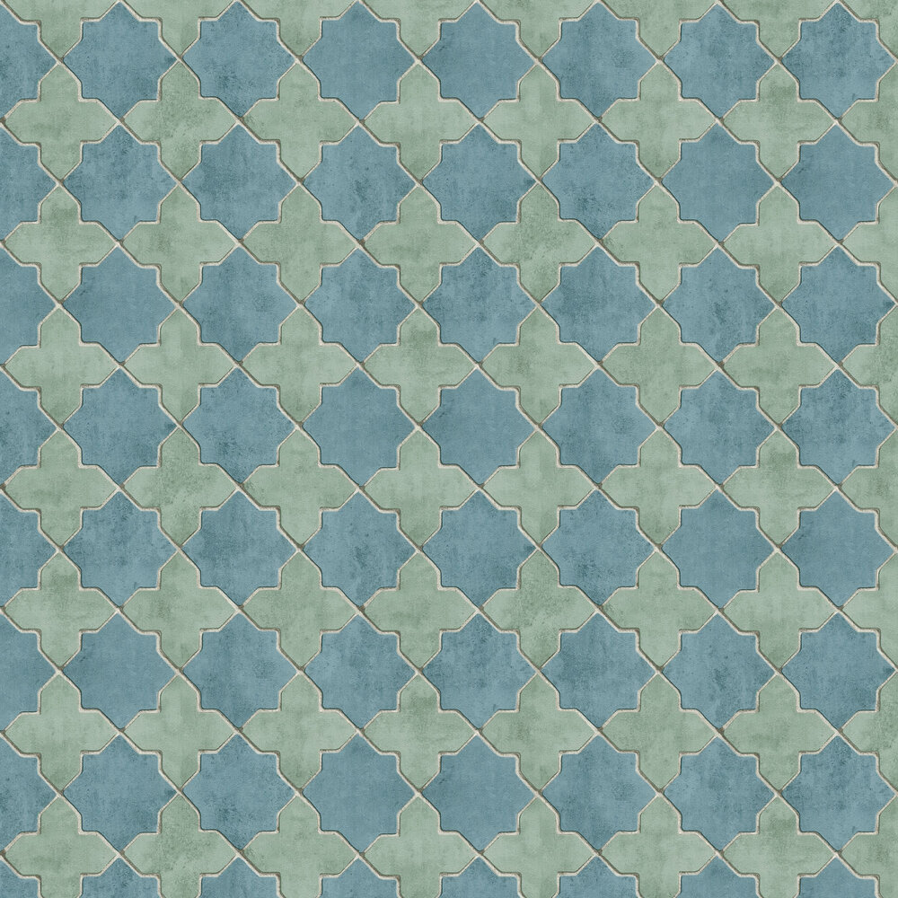 Mosaic Wallpaper - Teal - by New Walls