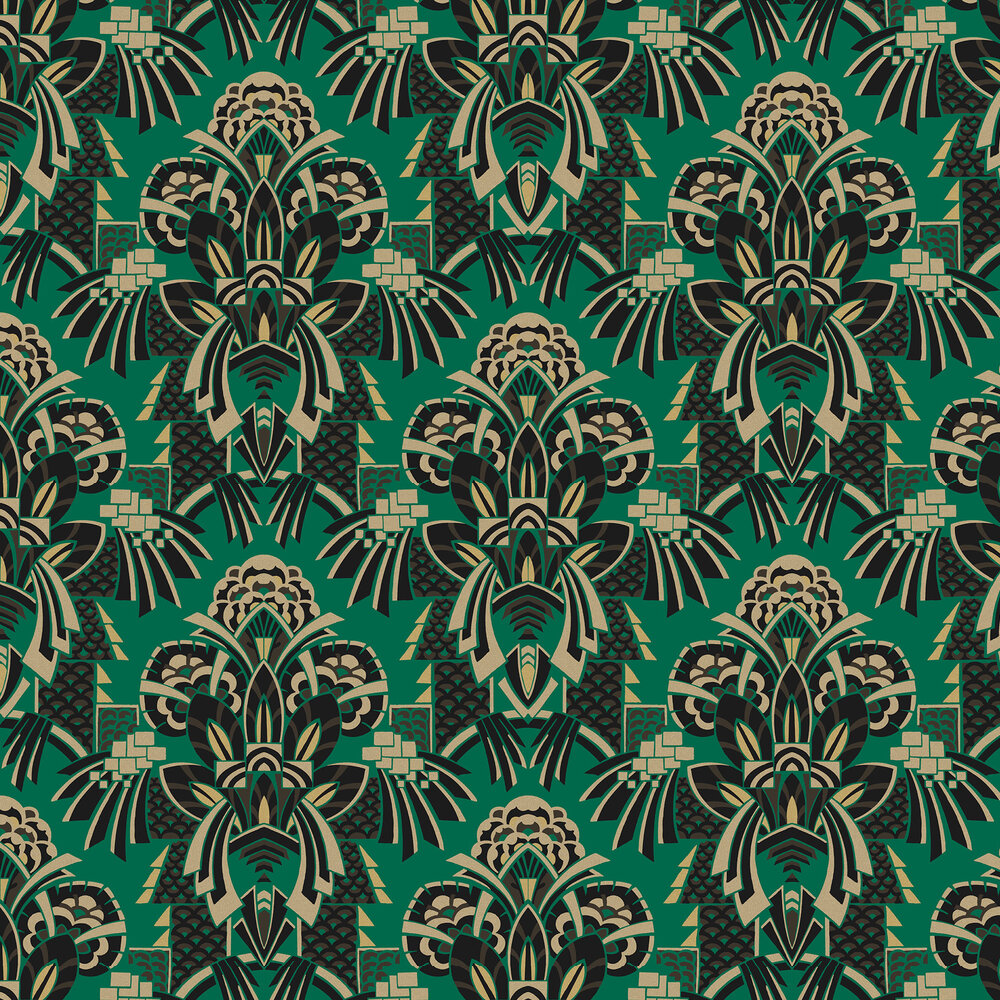 Dorothy Wallpaper - Emerald - by Masureel