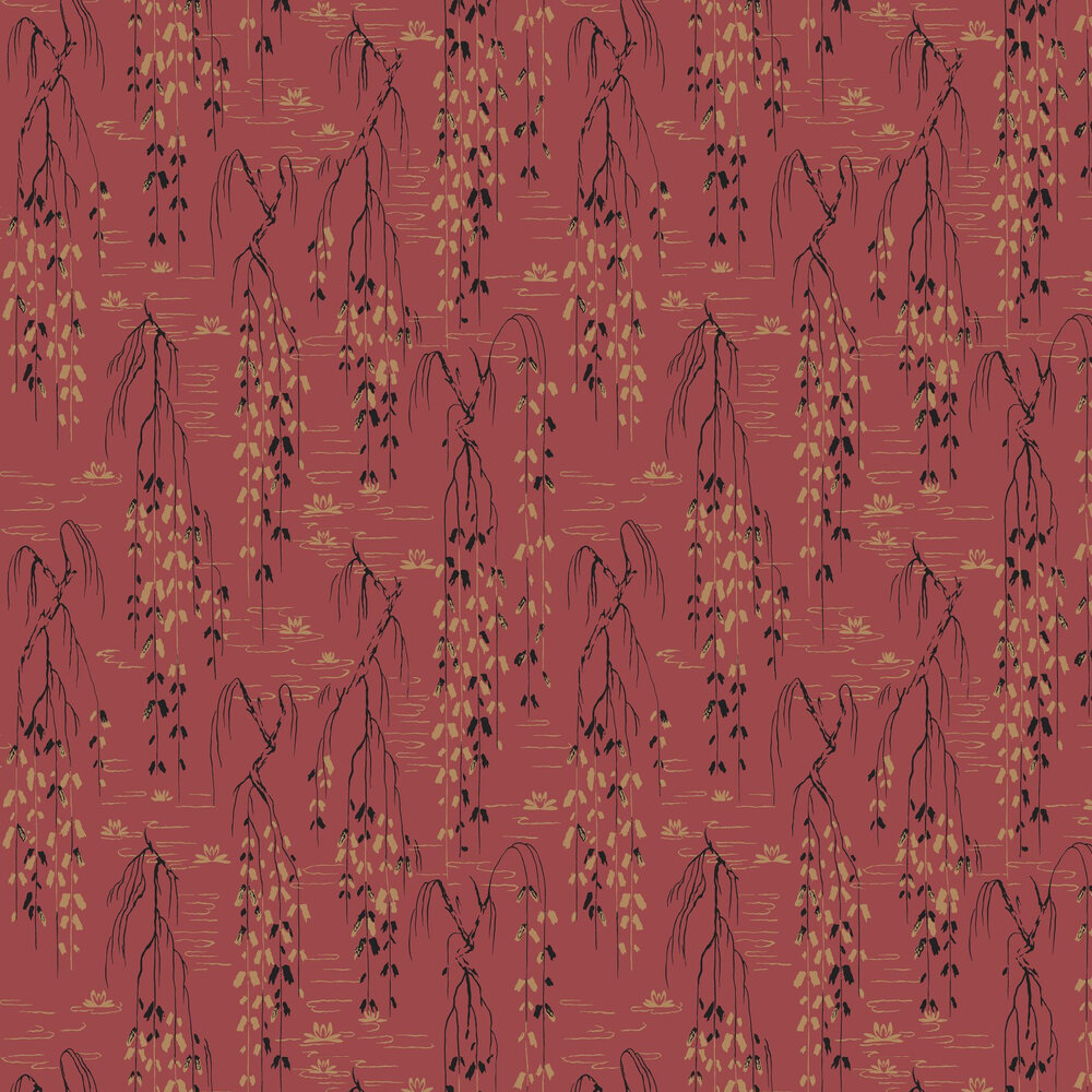 Sabi Wallpaper - Red - by Coordonne