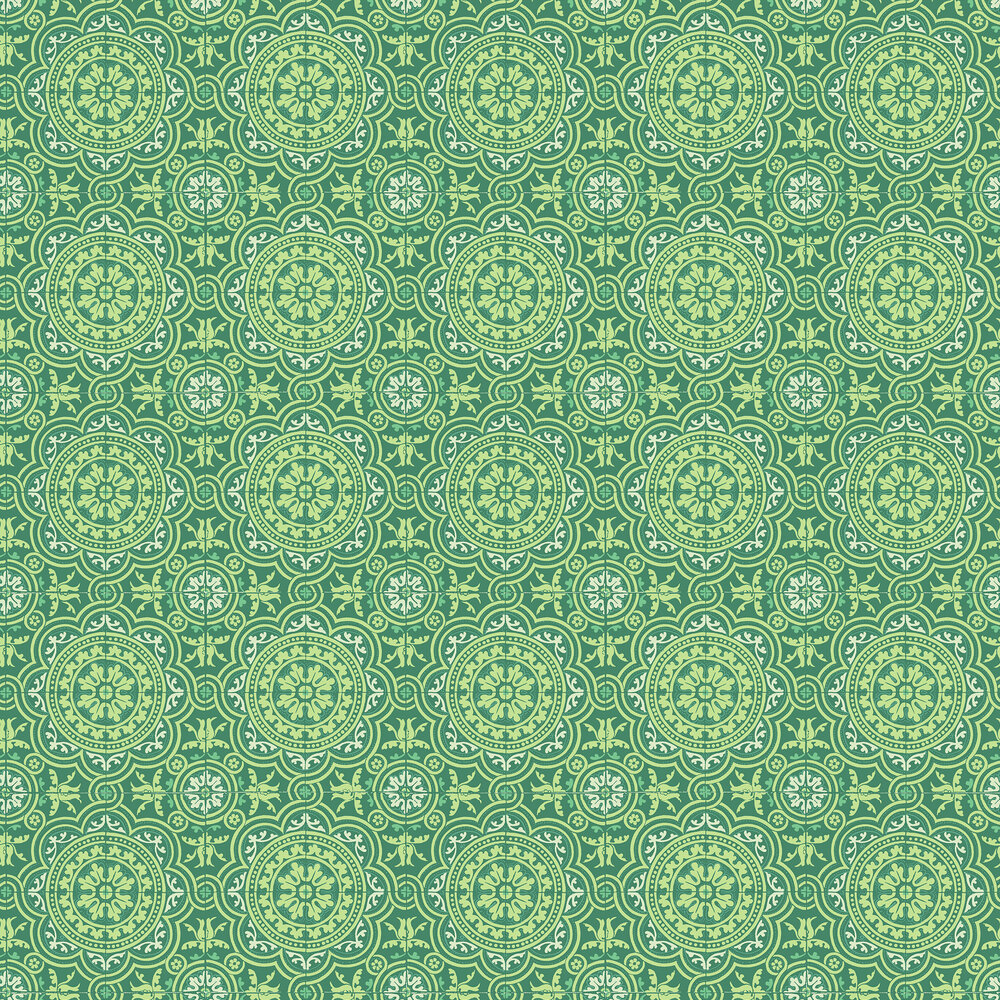 Piccadilly Wallpaper - Leaf Green & Mint on Forest - by Cole & Son