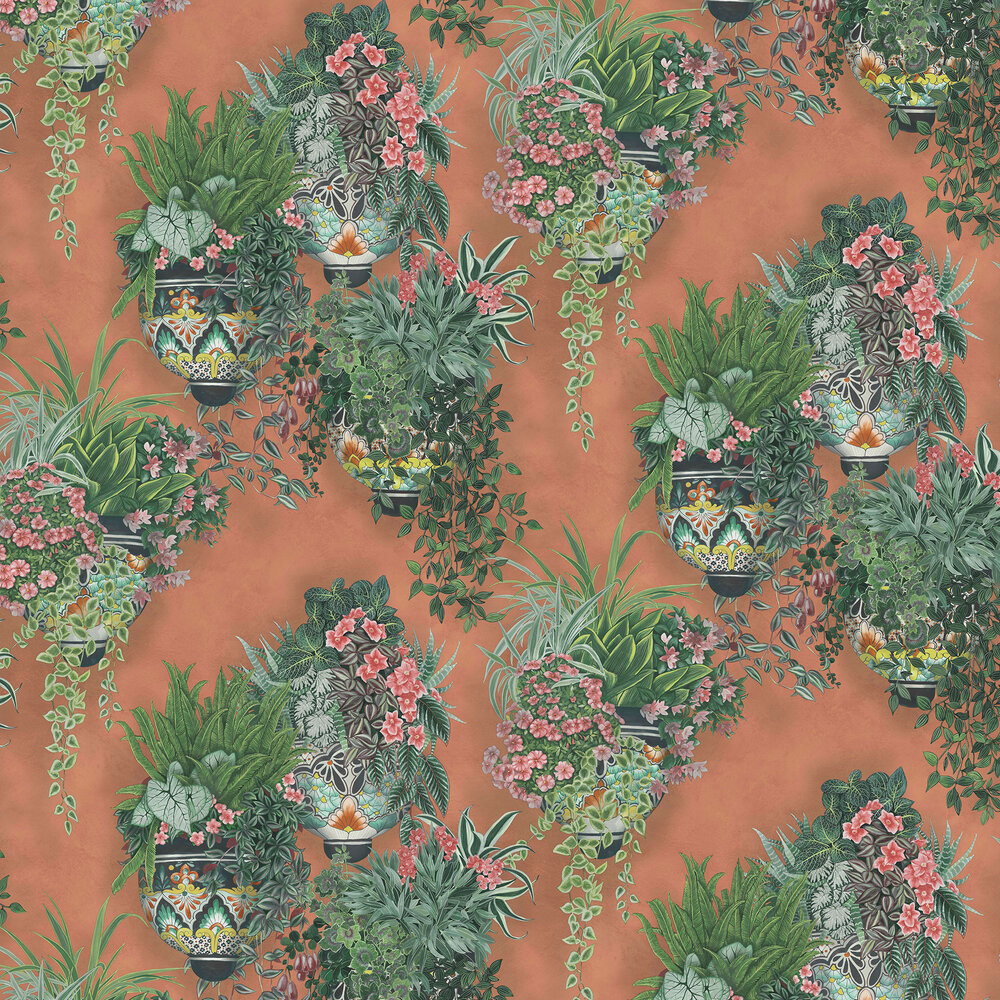 Talavera Wallpaper - Rose & Spring Greens - by Cole & Son