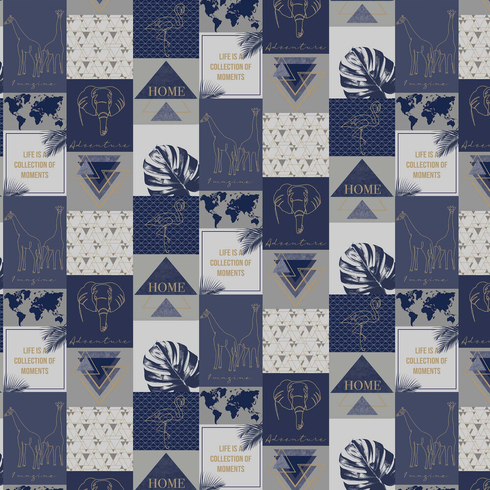 Adventure Wallpaper - Navy - by Albany
