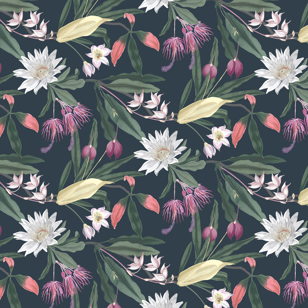 Paradise Wallpaper - Midnight - by Graham & Brown
