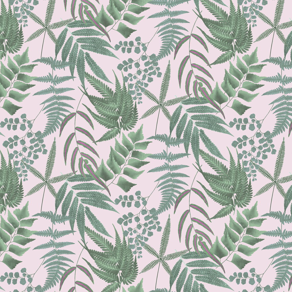 Midsummer Fern Wallpaper - Blush - by Graham & Brown