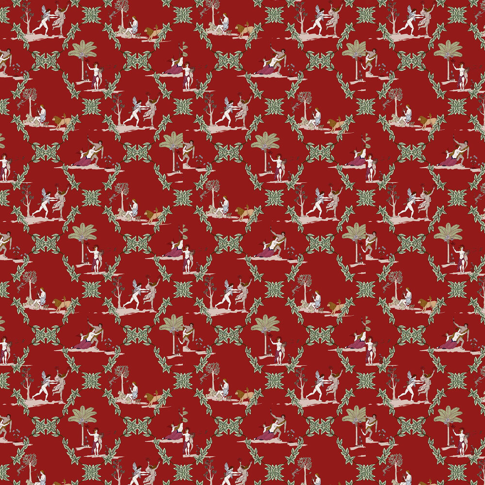 Neo-Bucolic Wallpaper - Red - by Coordonne