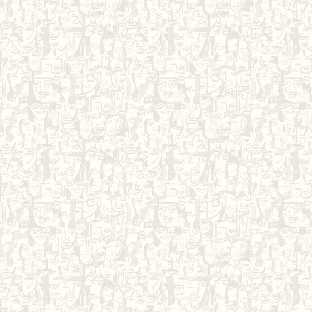 Caras Tres Wallpaper - White - by Tres Tintas