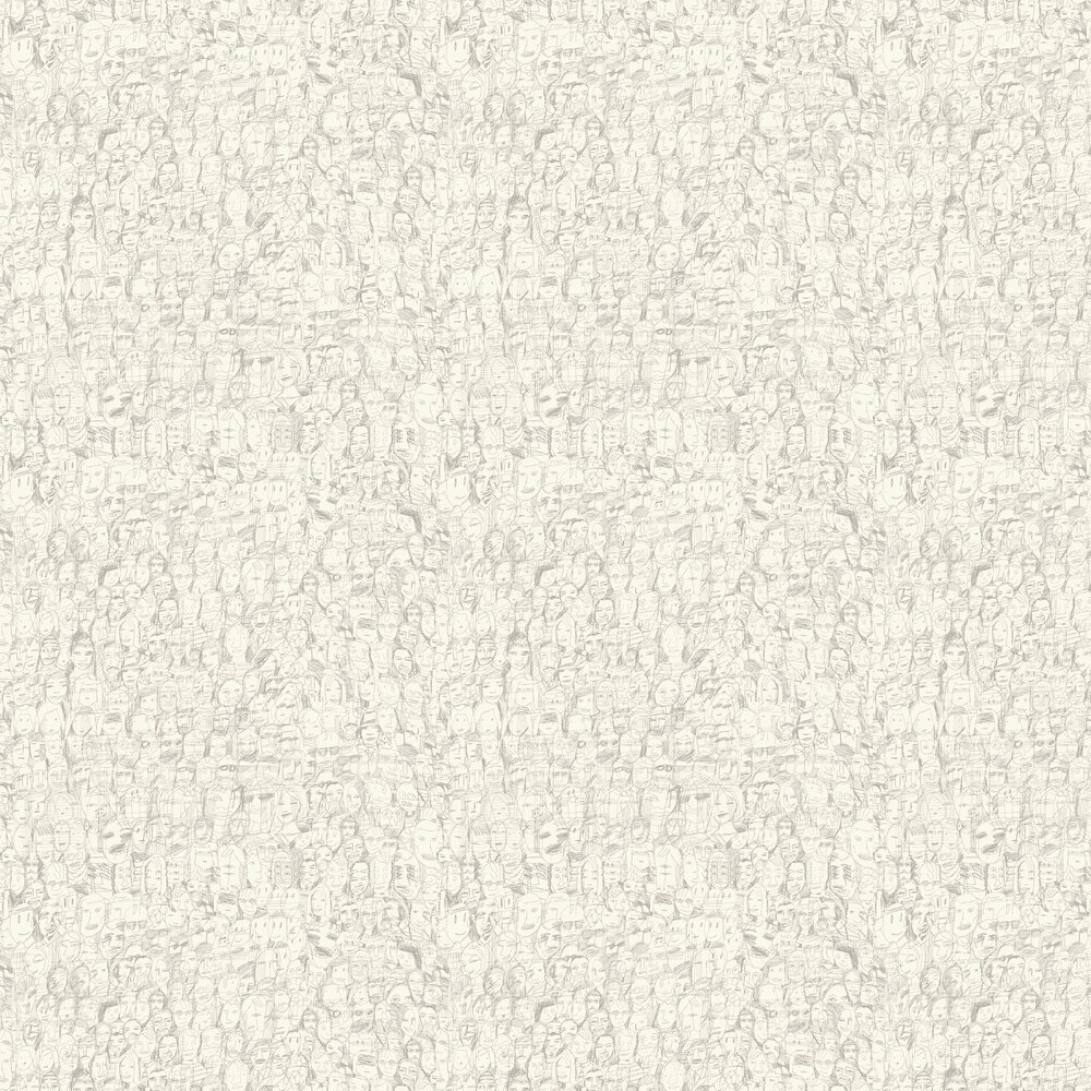 Mil Caras Wallpaper - White - by Tres Tintas