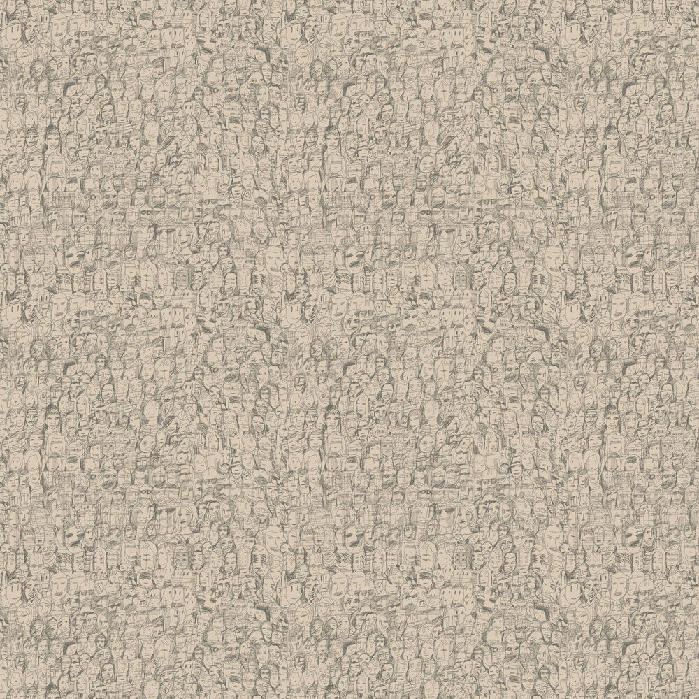 Mil Caras Wallpaper - Taupe - by Tres Tintas