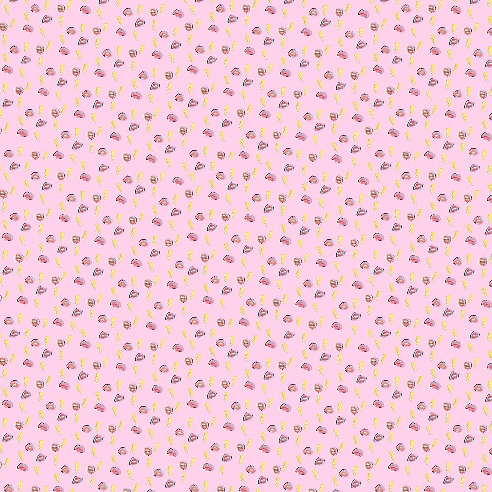 Lips Wallpaper - Pink - by Tres Tintas