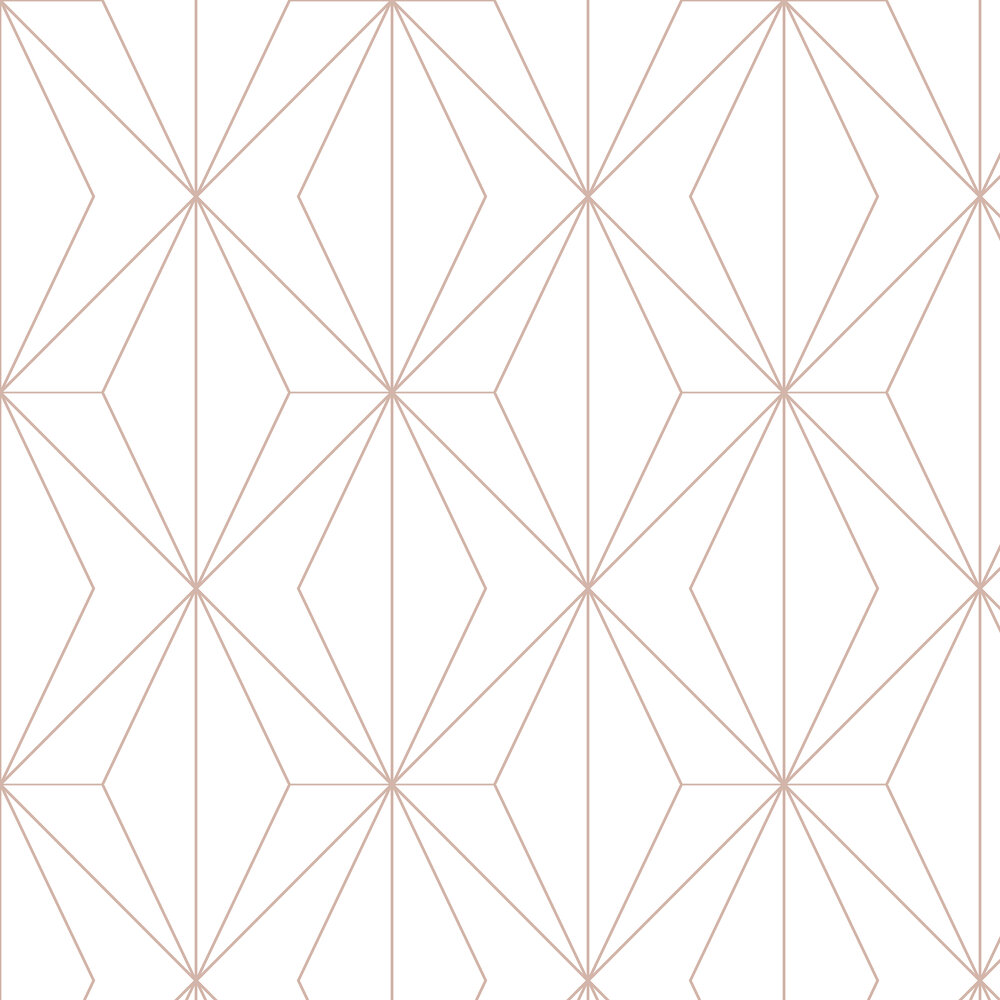Harmony Wallpaper - White / Rose Gold - by Graham & Brown