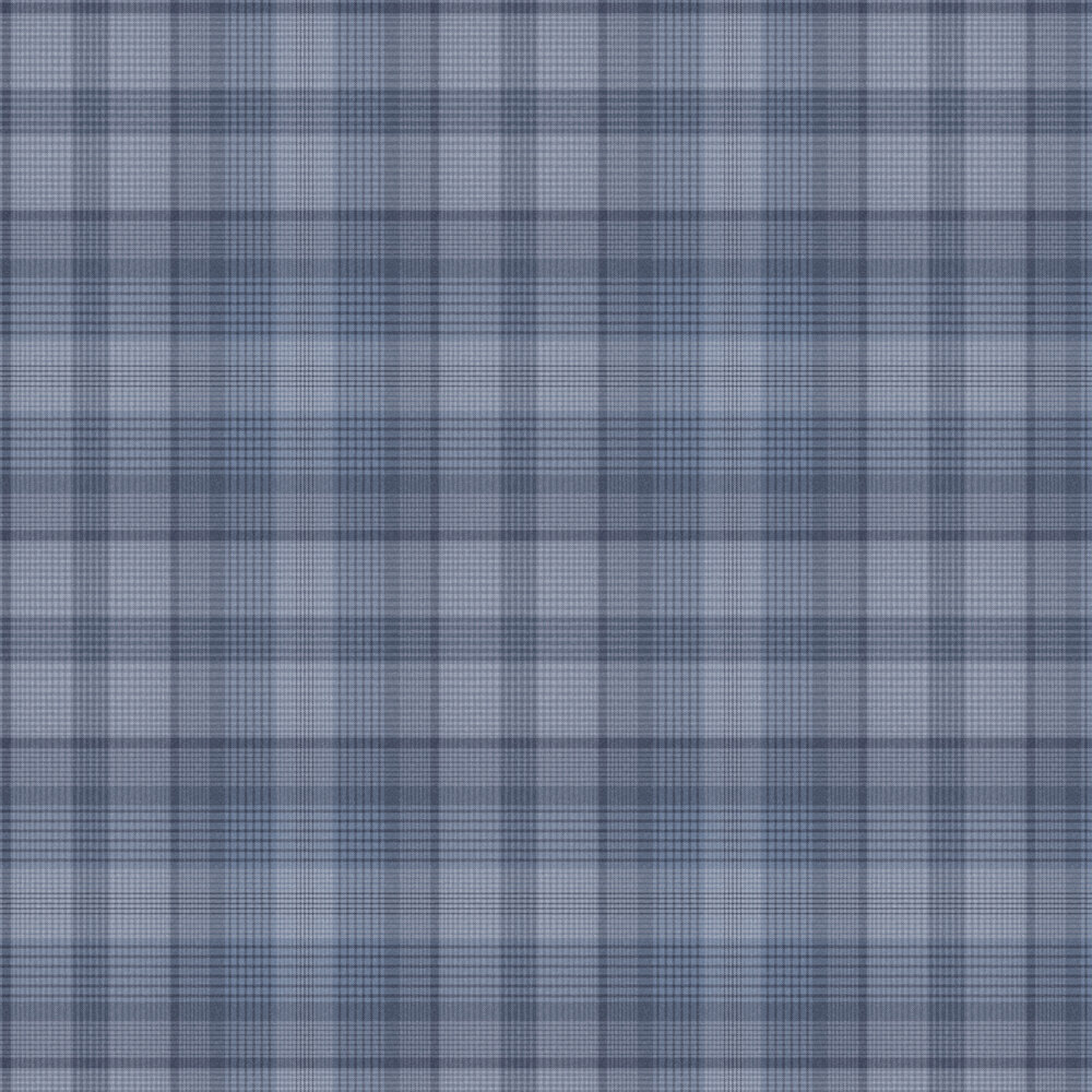 Heritage Plaid Wallpaper - Blue - by Graham & Brown