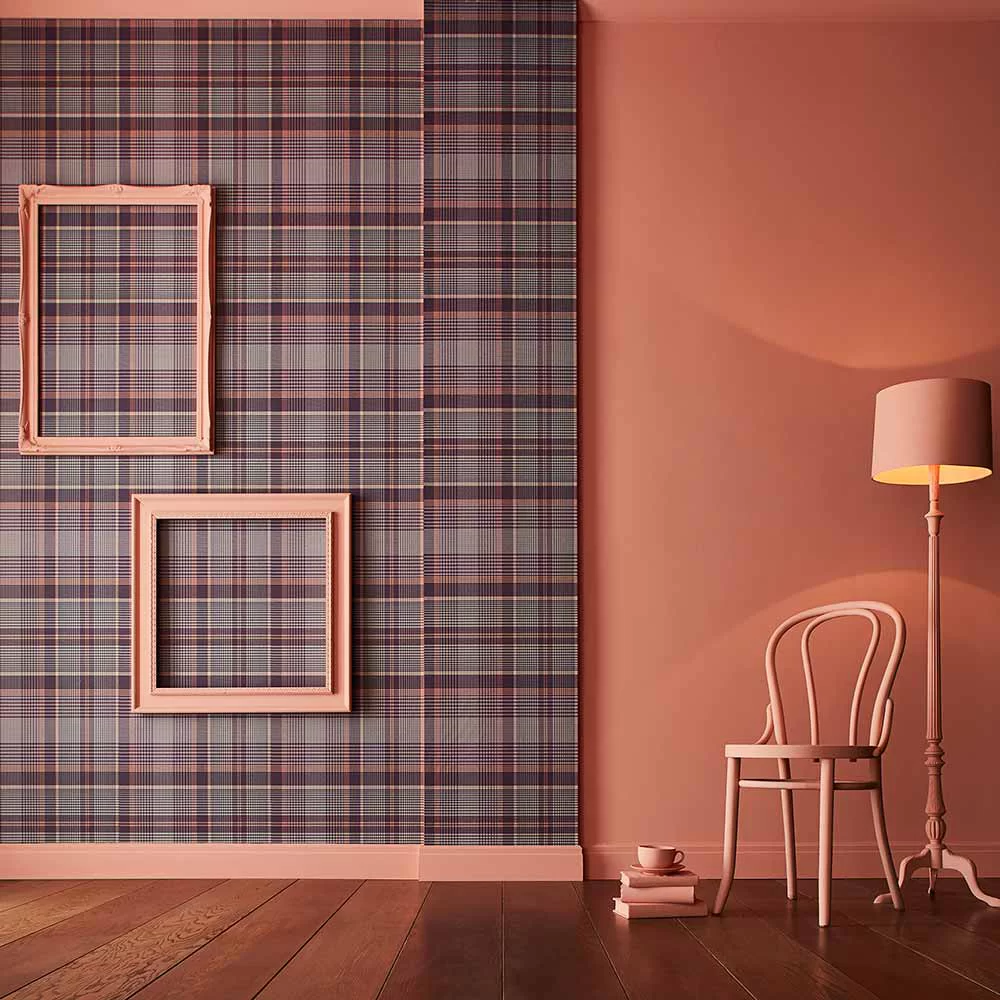 Graham and brown 2025 charcoal tartan wallpaper