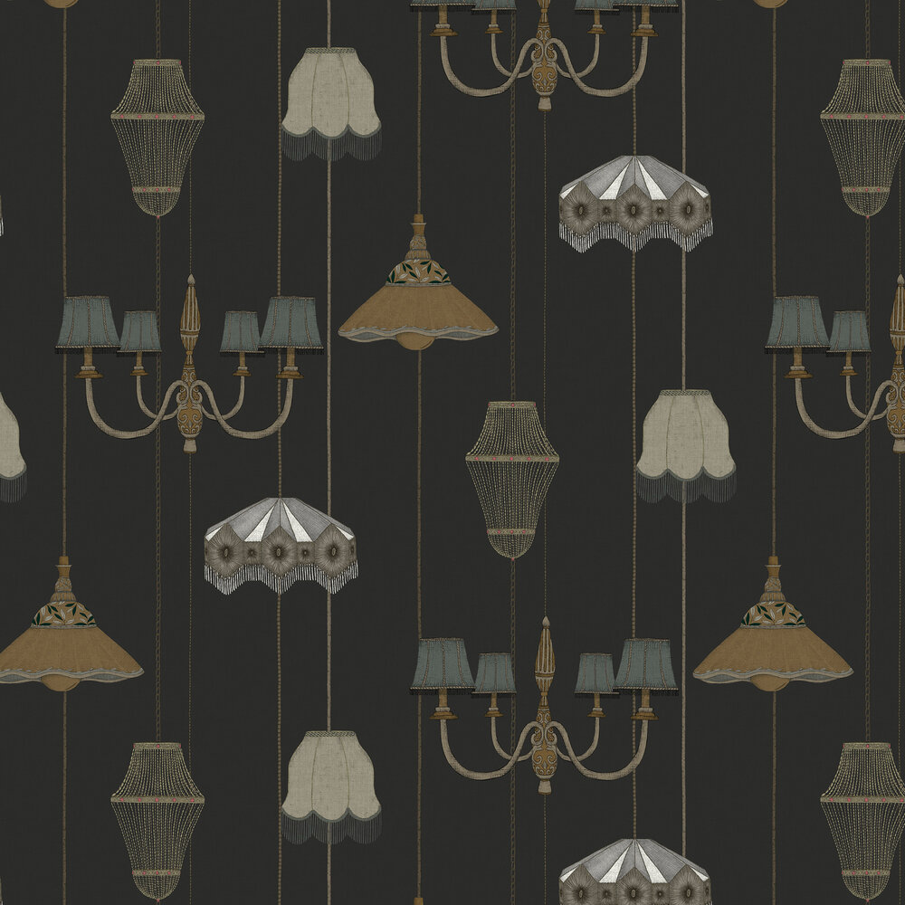 Drawing Room Wallpaper - Charcoal - by Graham & Brown