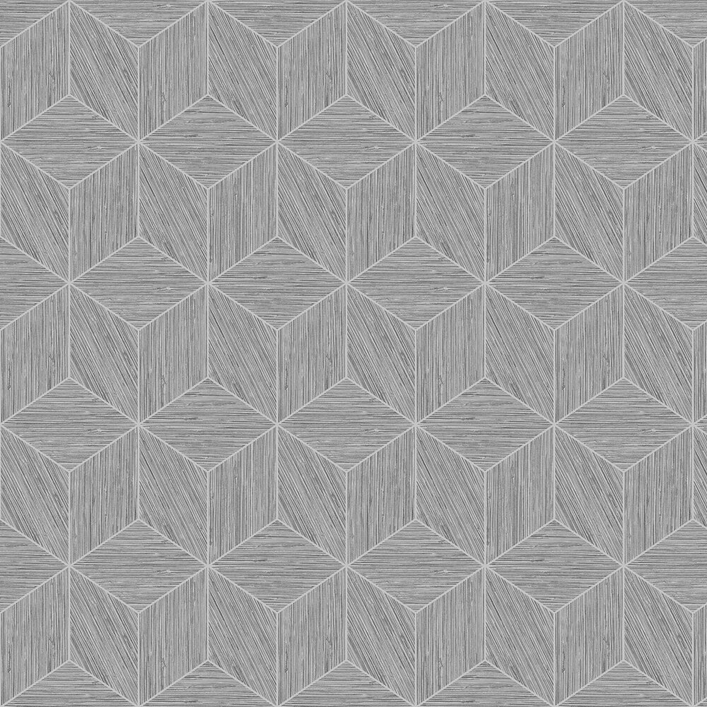 Grasscloth Geo Wallpaper - Grey - by Graham & Brown
