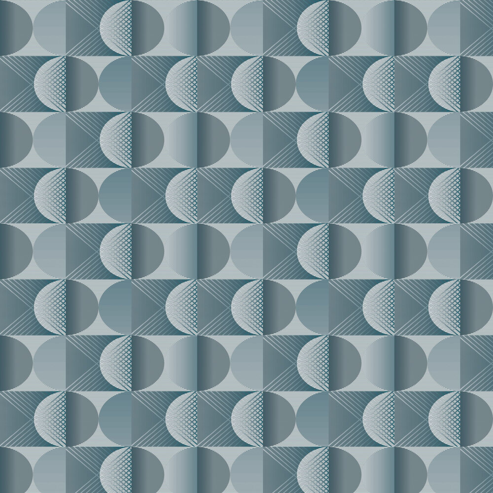 Round Wallpaper - Blue - by Tres Tintas