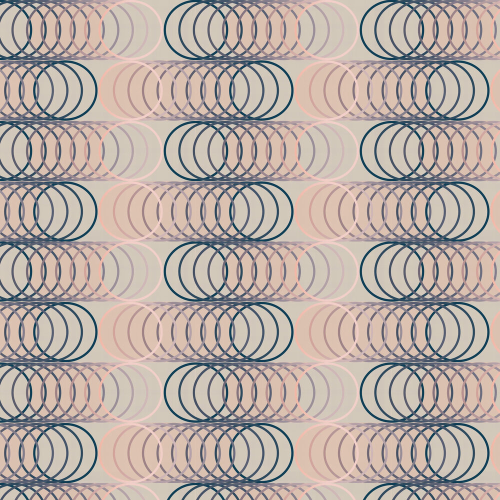 Circles Wallpaper - Navy - by Tres Tintas