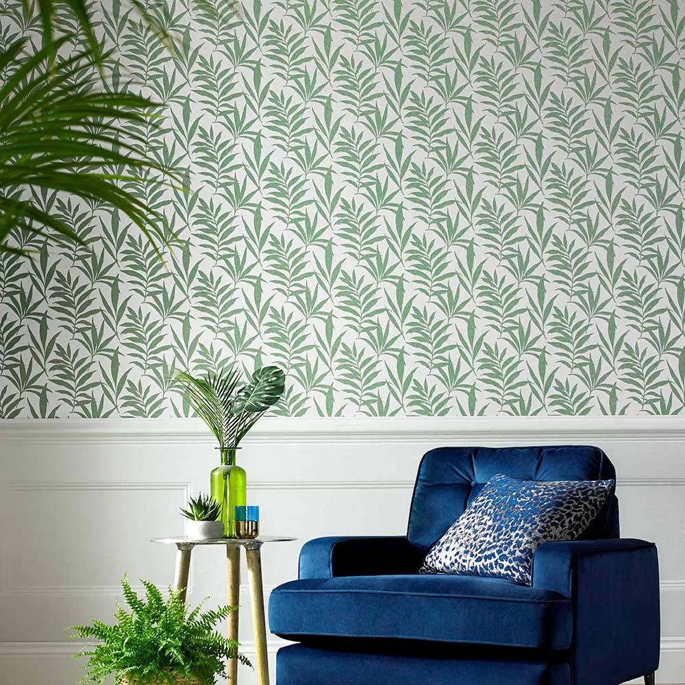 Verdi by 1838 Wallcoverings - Green - Wallpaper : Wallpaper Direct