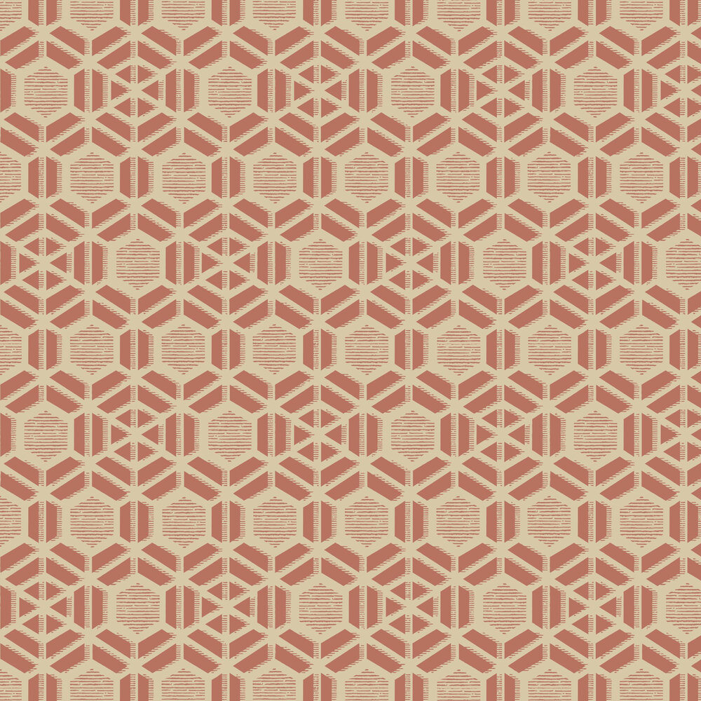 Capri Wallpaper - Red Clay - by 1838 Wallcoverings