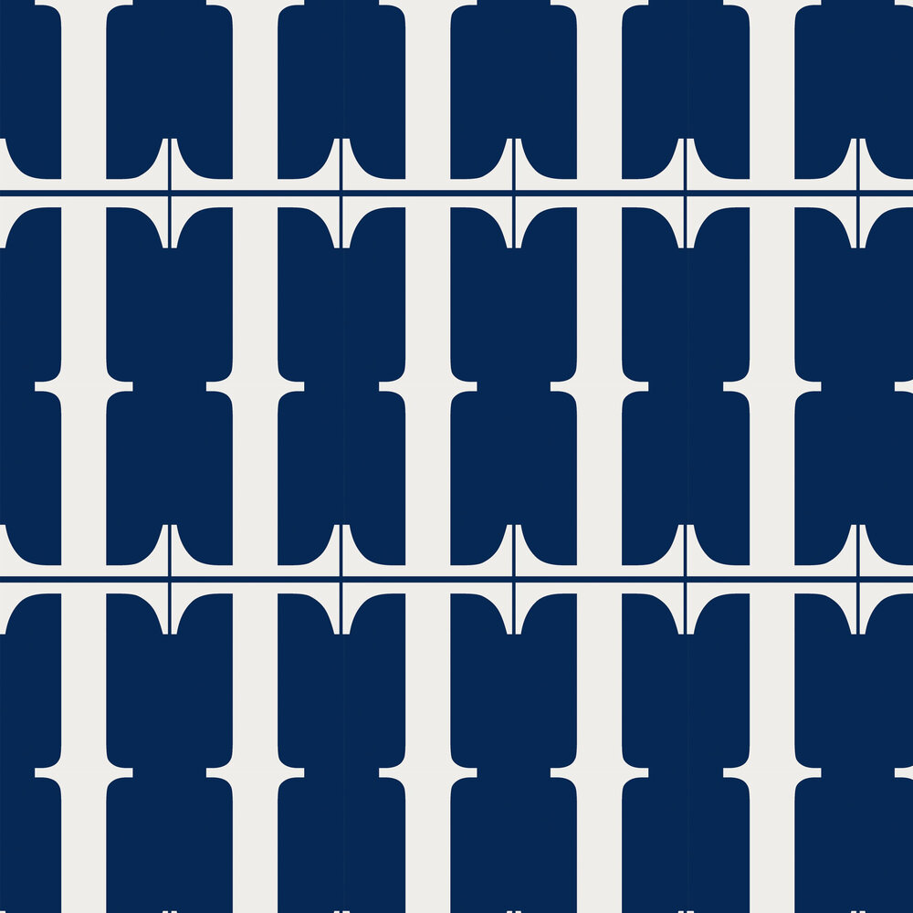 Blaua Macro Wallpaper - Navy - by Tres Tintas