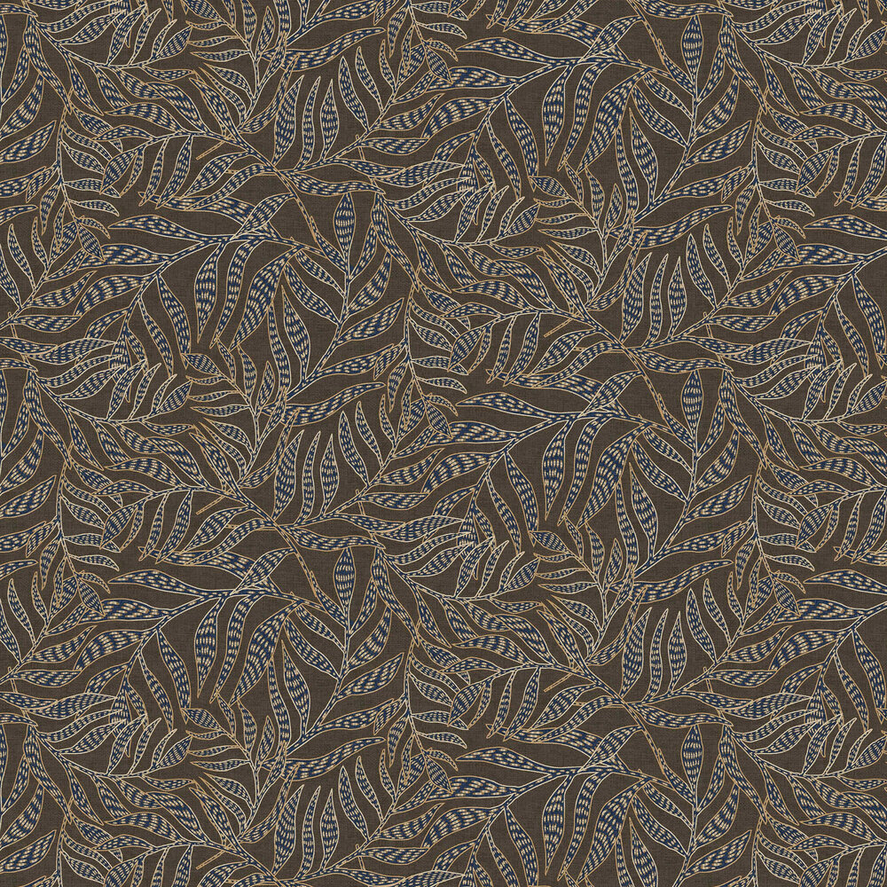 Tribal Leaves Wallpaper - Dark Chocolate - by Eijffinger