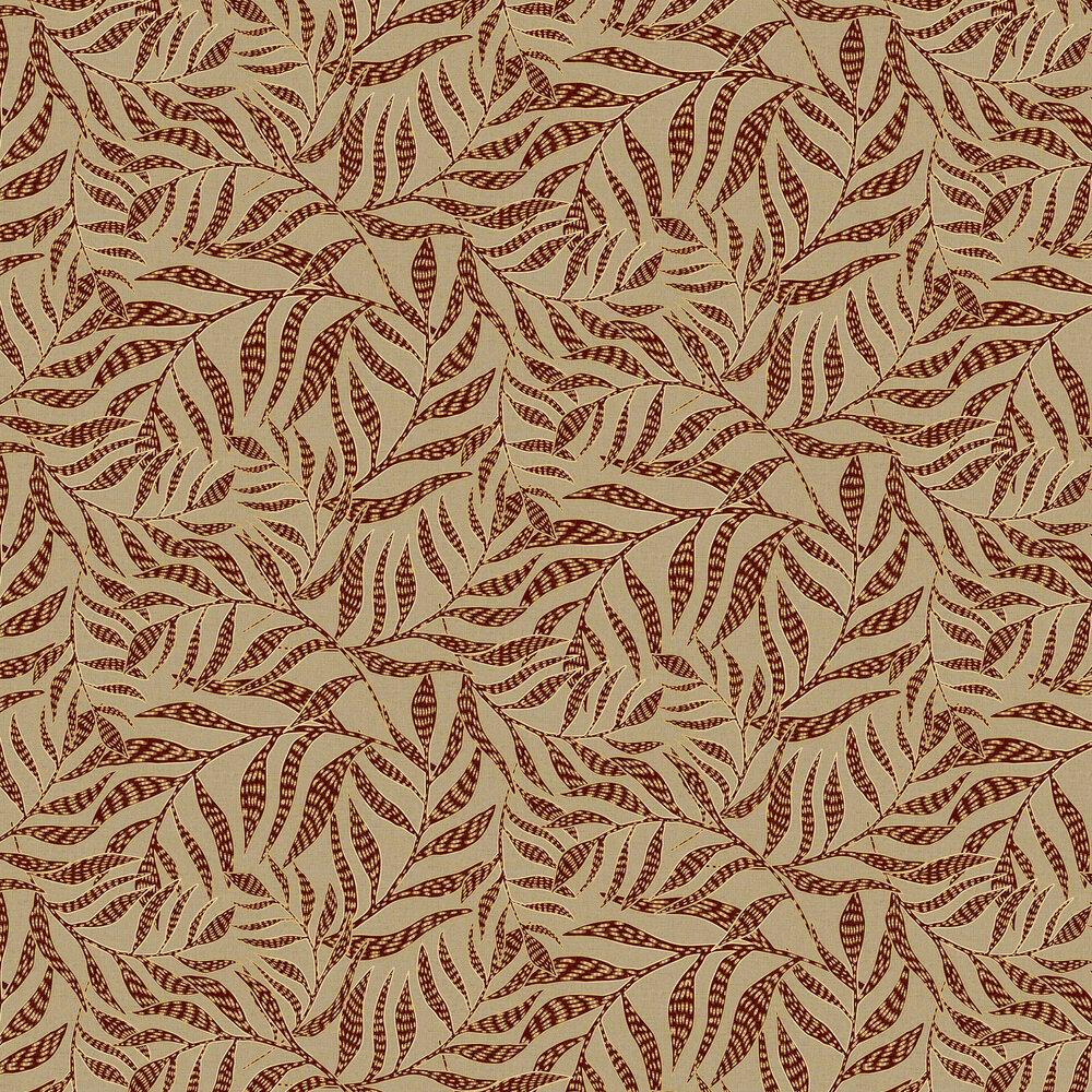 Tribal Leaves Wallpaper - Amber - by Eijffinger