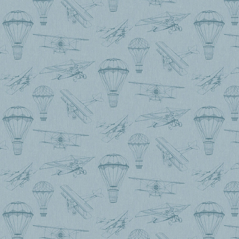 Bon Voyage  Wallpaper - Pale Blue - by Boråstapeter