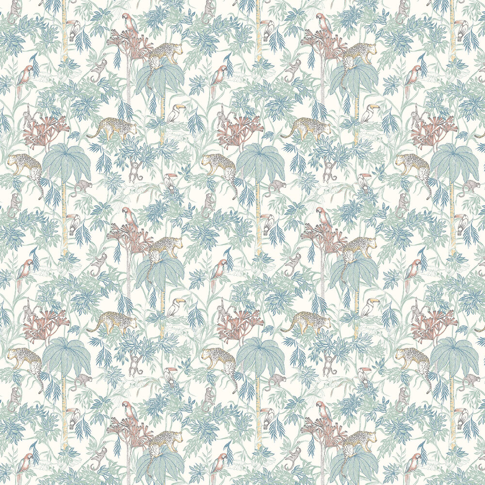 Wild Jungle Wallpaper - Cream White - by Boråstapeter