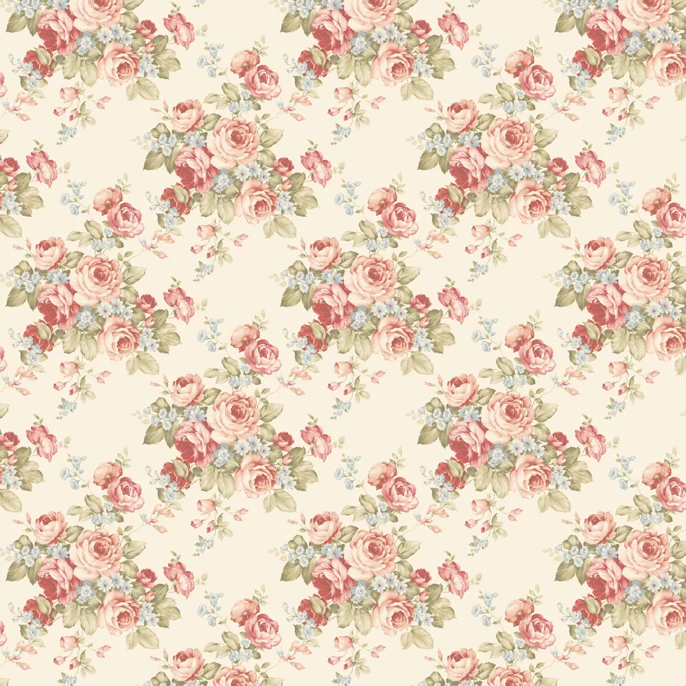 Grey & Beige Grand Floral Wallpaper