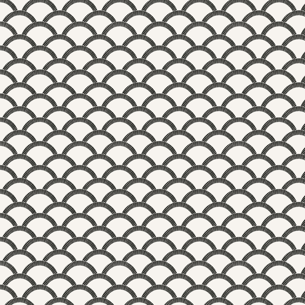 Mosaic Scallop by Tempaper  Black  Cream  Wallpaper  Wallpaper Direct