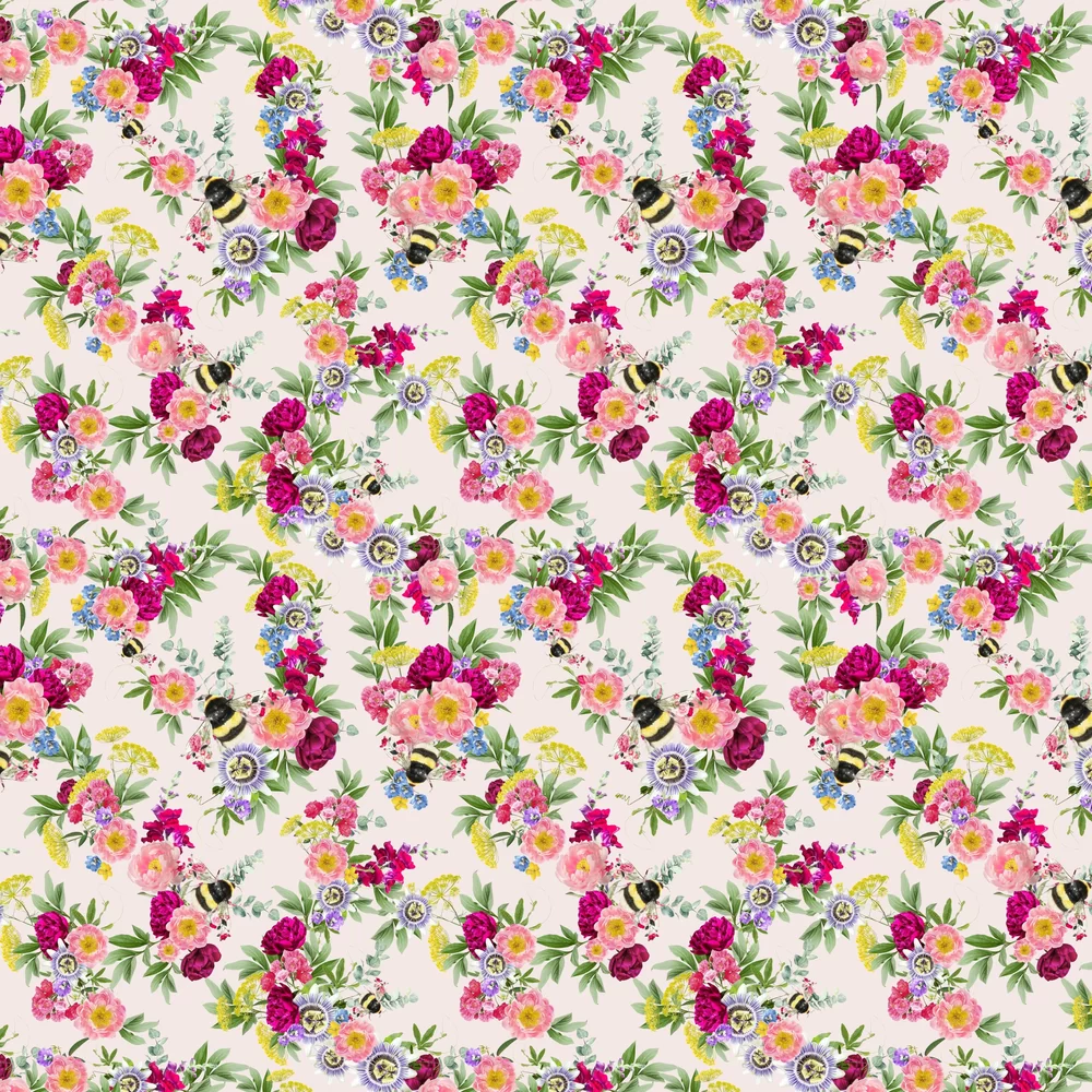 Mixed Bee by Lola Design - Pink - Wallpaper : Wallpaper Direct