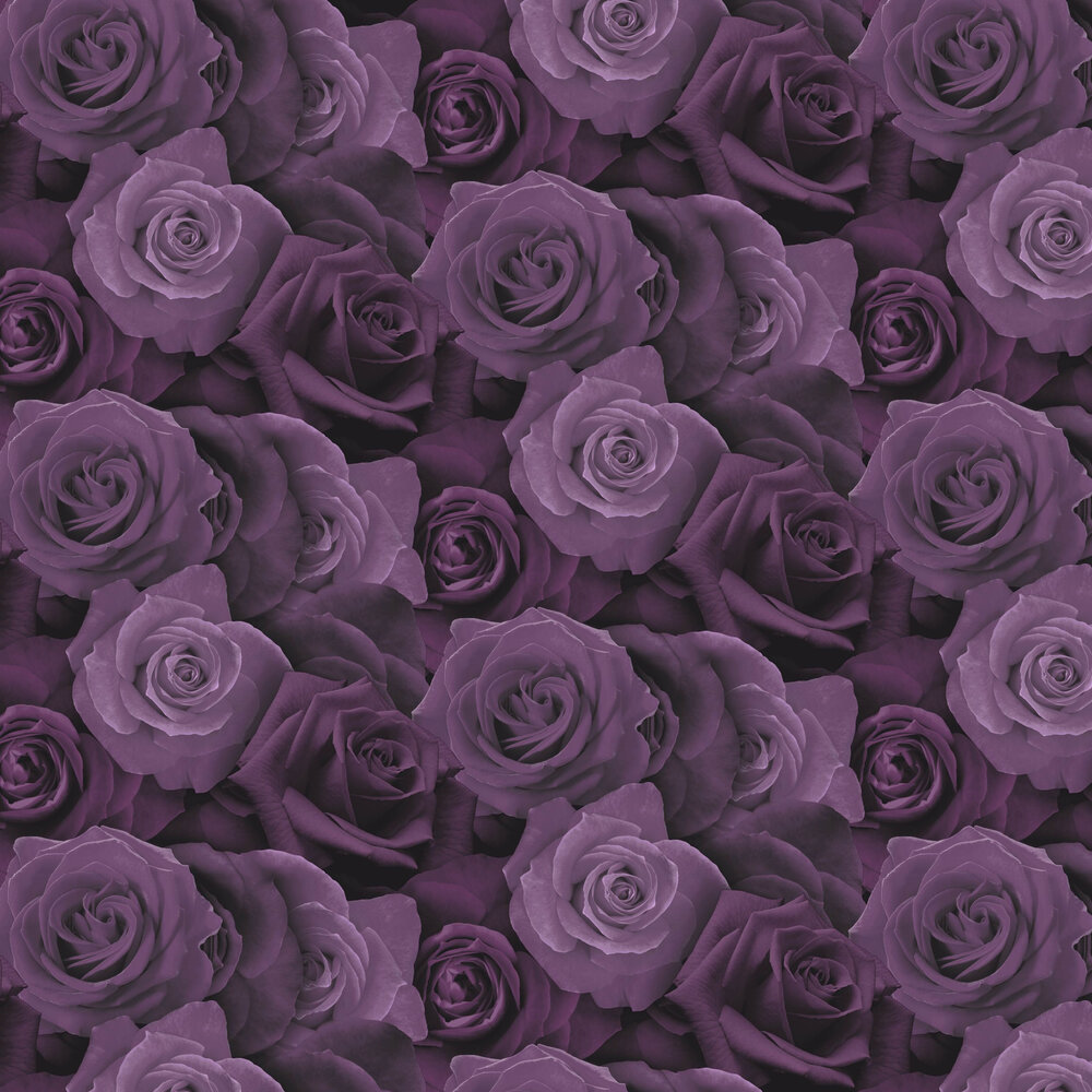 Austin Rose Wallpaper - Purple - by Arthouse