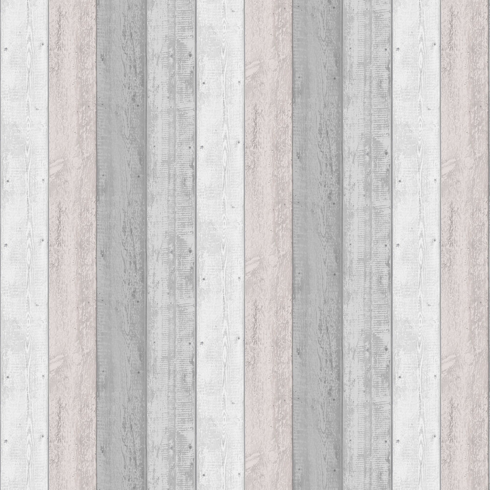 Painted Wood Wallpaper - Pink / Grey  - by Arthouse