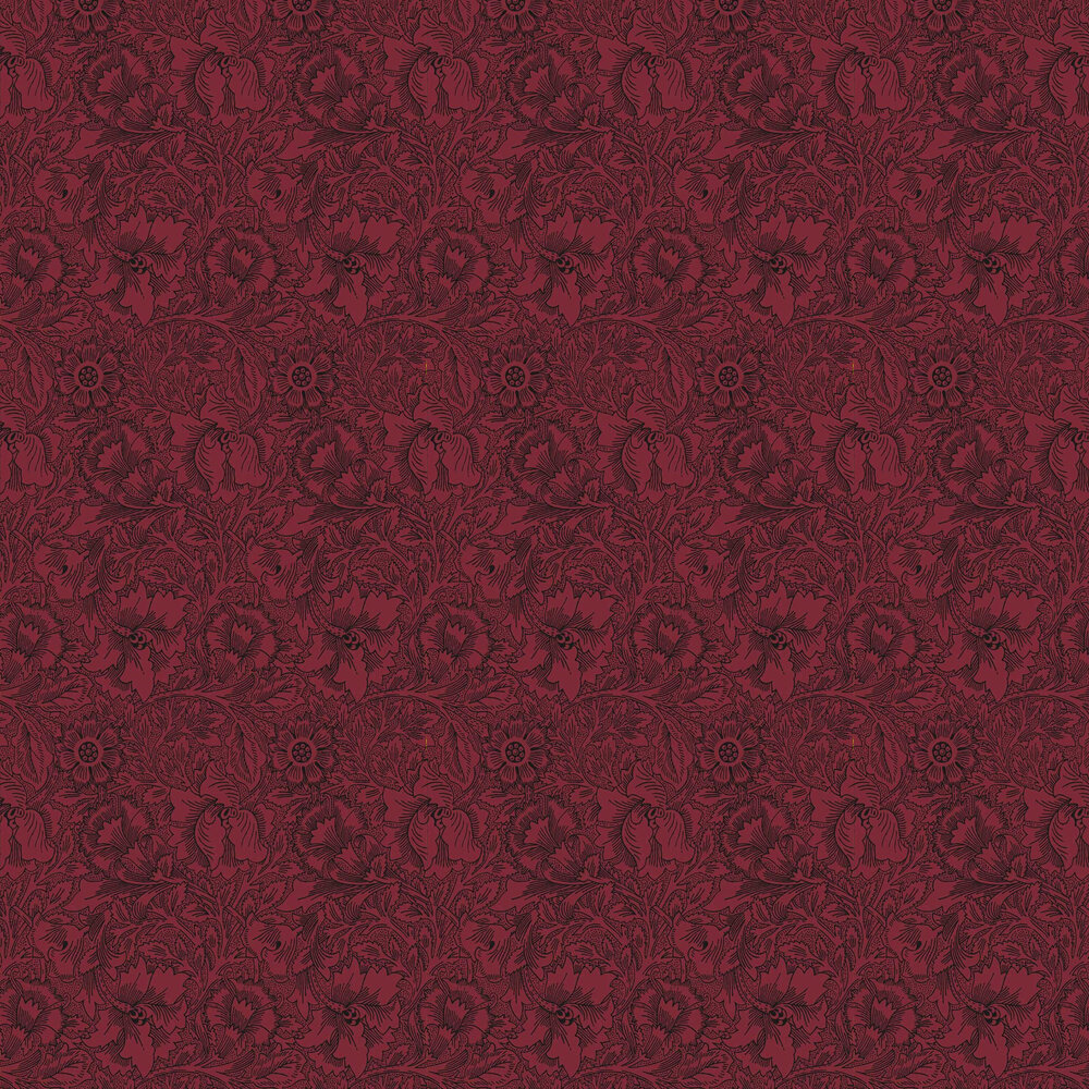 Poppy Wallpaper - Claret - by Morris