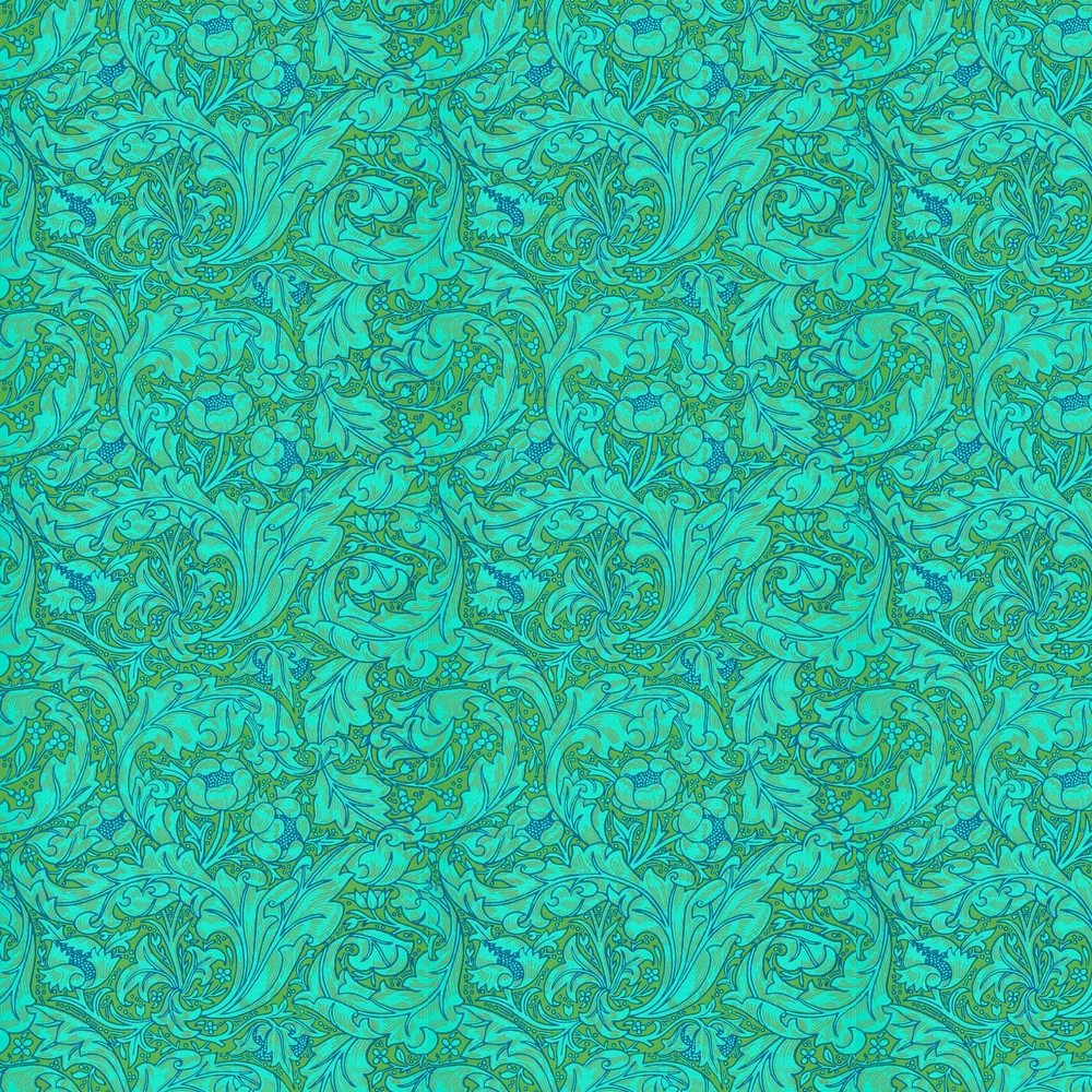 Bachelors Button By Morris - Olive   Turquoise - Wallpaper : Wallpaper 